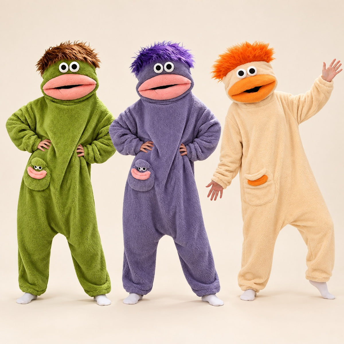 Monster onesie three colors